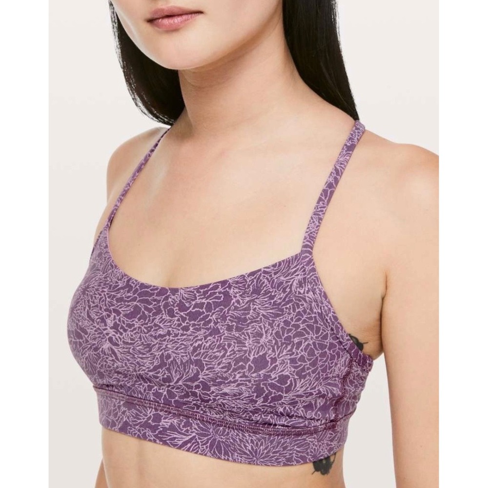 Lululemon Flow Y Bra *Nulu Arabesque‎ Antoinette Smoky Quartz 10 Gym Workout